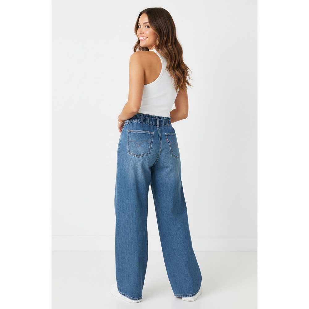 Celebrity Pink Juniors Mandy Baggy Jeans Size S Medium Wash High Rise Wide Leg - Picture 7 of 9